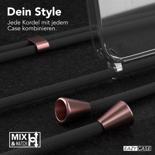 Detalle 2 de EAZY CASE Handykette für Samsung Galaxy S22 Ultra 5G – Umhängeband mit Schutzhülle, Silikon/TPU, Clips in Rose