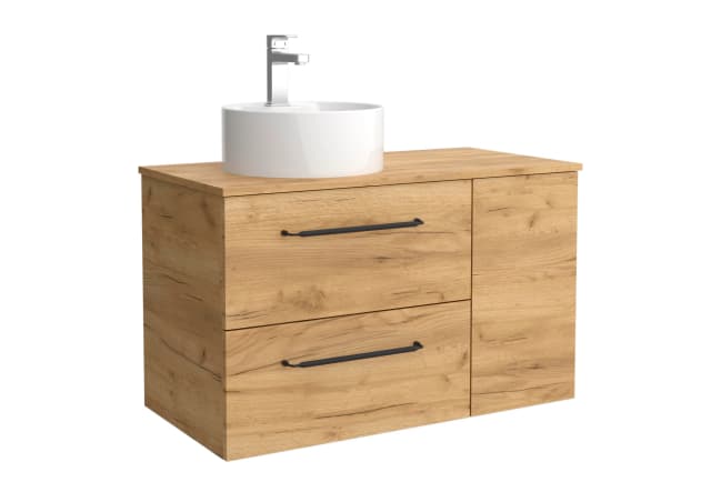 Detalle de Salgar Morai Plus mueble baño 2 cajones 1 poza