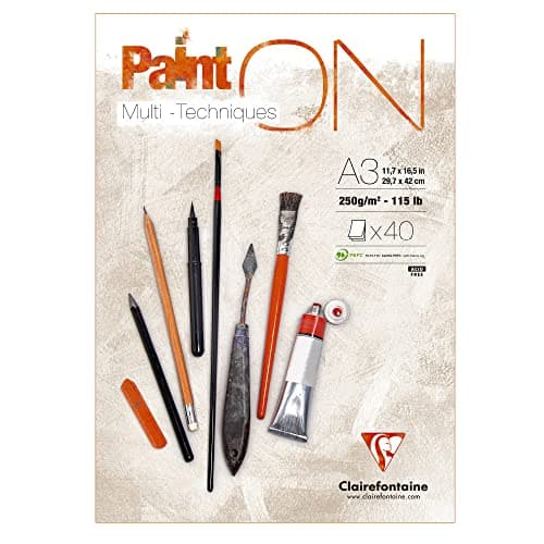 Detalle de Bloc Collé PaintON Clairefontaine 96536C – 40 feuilles A3 📄