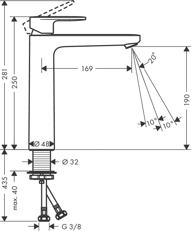 Detalle 1 de hansgrohe Vernis Blend - grifo lavabo monomando EcoSmart 🌊