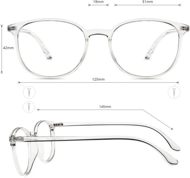 Detalle 2 de Firmoo Blaulicht Brille (TR90, transparent) – Computerbrille mit UV- und Blaulichtschutz für Damen & Herren