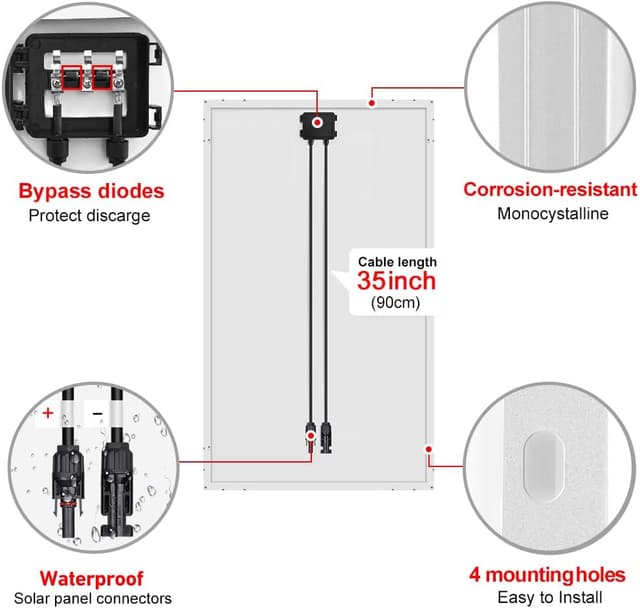 Thumbnail 4 de DOKIO 100W 18V Monocrystalline Solar Panel ⚡
