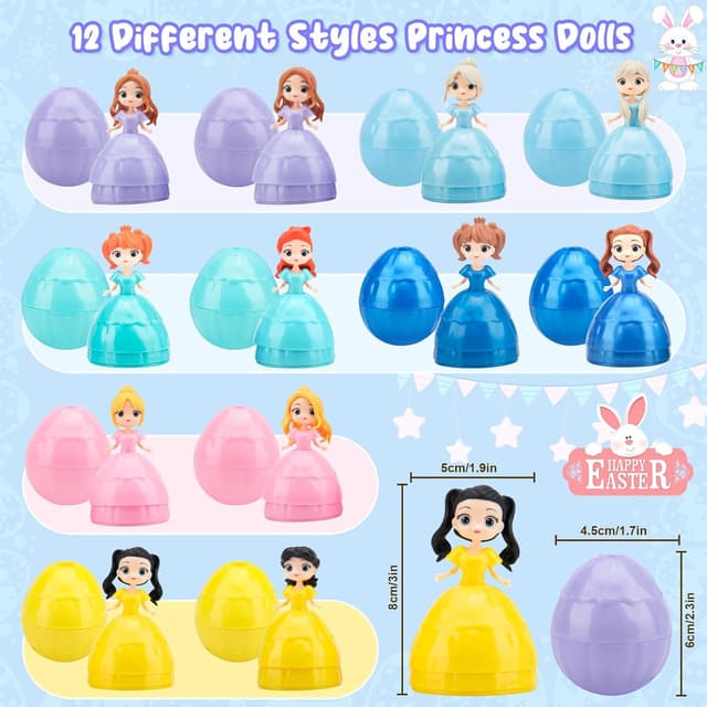 Detalle de Ostergeschenke für Kinder, 12 Ostereier mit Prinzessin-Spielzeug