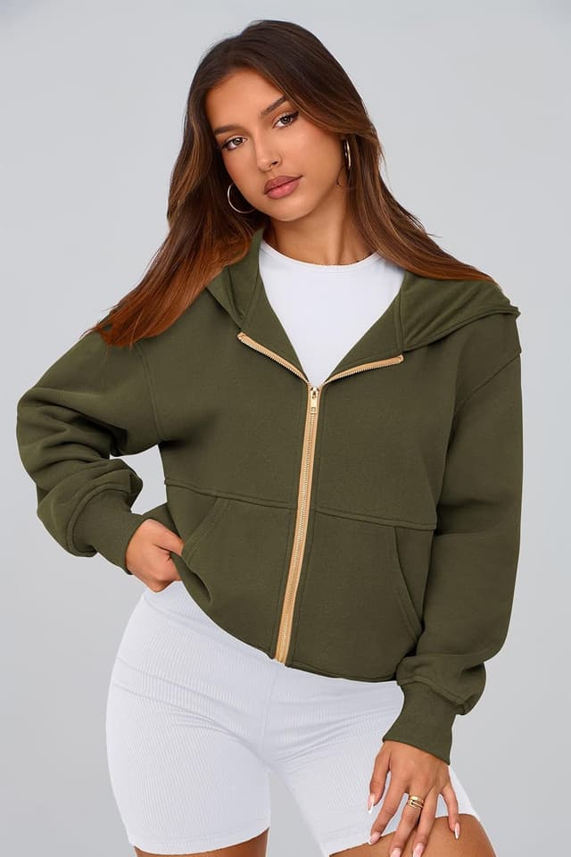 Detalle de PRETTYGARDEN Hoodies for Women Zip Up Hoodie