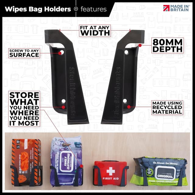 Thumbnail 5 de StealthMounts Porte-essuie lot de 2 pour atelier