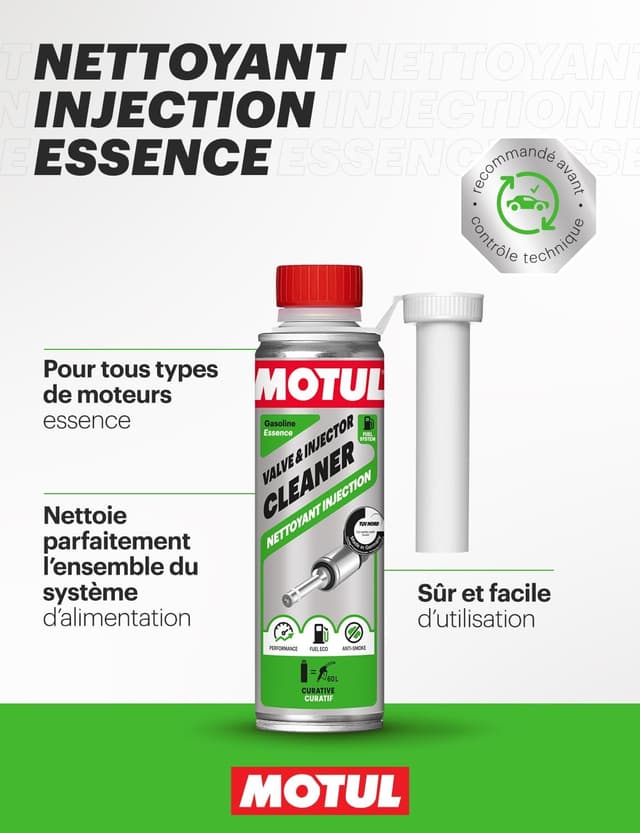 Detalle 2 de Motul Nettoyant Injection Essence « Injection Essence » – Additif curatif carburant 300 ml (valve & injector cleaner)