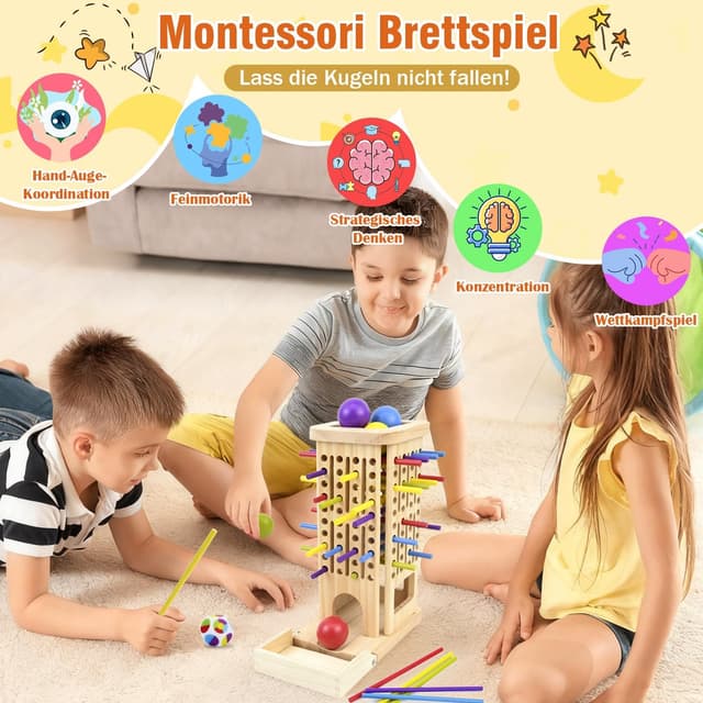 Detalle 2 de Montessori Holz Spielbrettspiel 3-5 Jahre
