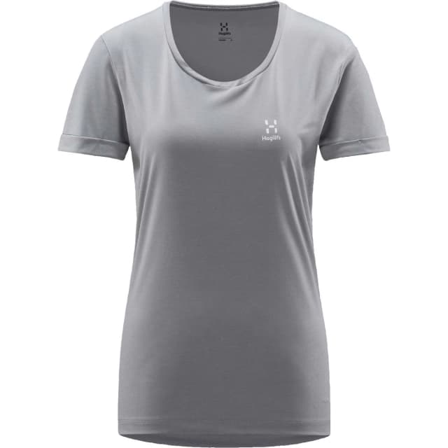 Detalle de Haglöfs Ridge Hike camiseta técnica ligera para mujer (secado rápido y control de humedad)