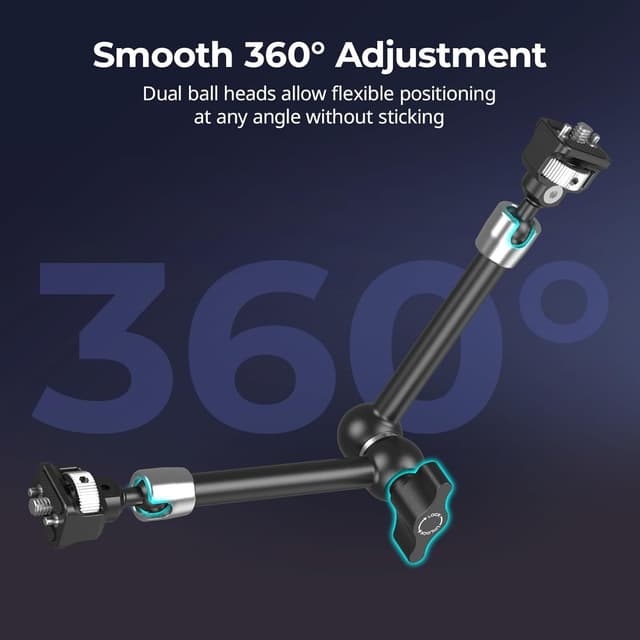 Detalle de SMALLRIG 11" Magic Arm 5309 mit 1/4“-20 Schrauben und 360° Doppelkugelkopf (bis 1,5 kg)