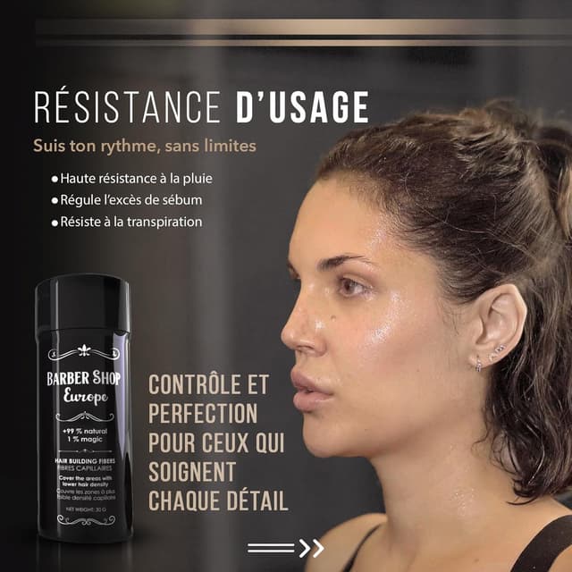 Detalle de Fibre capillaire Noir de dernière génération Hair Fiber : poudre densifiante pour cheveux, effet volume immédiat