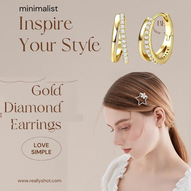 Detalle de Chunky Gold Hoop Earrings – Hypoallergenic Small Spiral & Double Oval Hoops