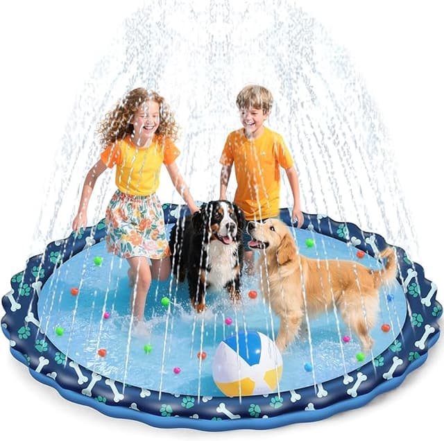 Detalle de HaoVrisn Juegos de Agua para Niños Exterior 🏖️ 170cm, Antideslizante