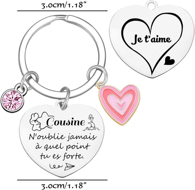 Detalle 2 de Porte-clés pour cousine en acier inox