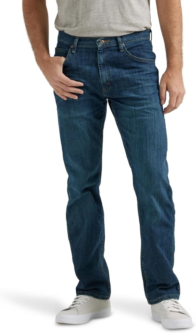 Detalle de Wrangler Authentics Men’s Classic Relaxed Fit Flex Jeans (5-pocket, zip fly)