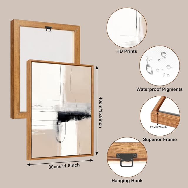 Thumbnail 5 de Framed Canvas 3-Panel Geometric Lines