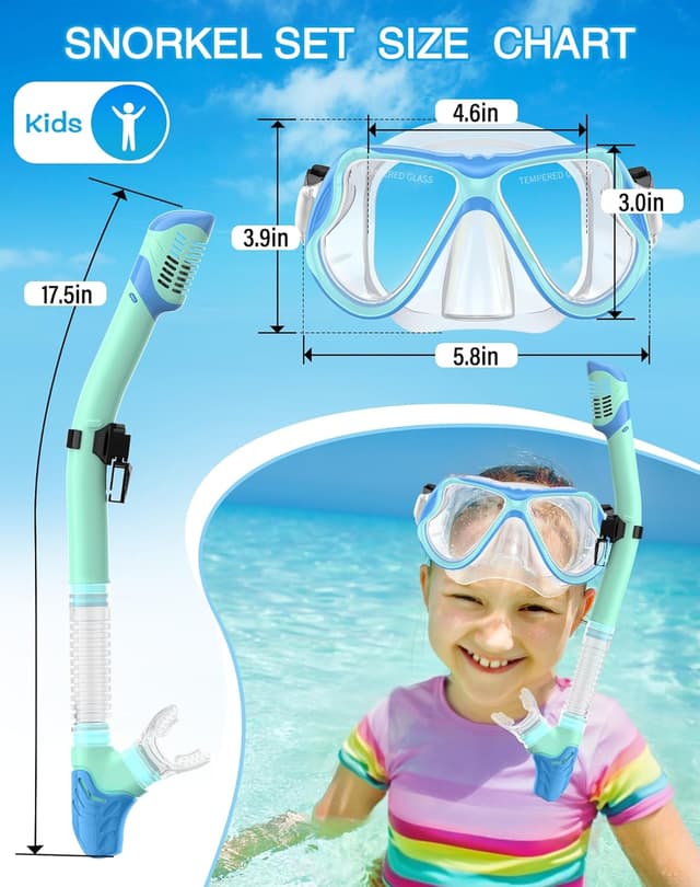 Detalle de Karvipark Dry Snorkel Set with Anti-Fog Panoramic 180° Goggles (Adult/Youth Snorkelling Gear)