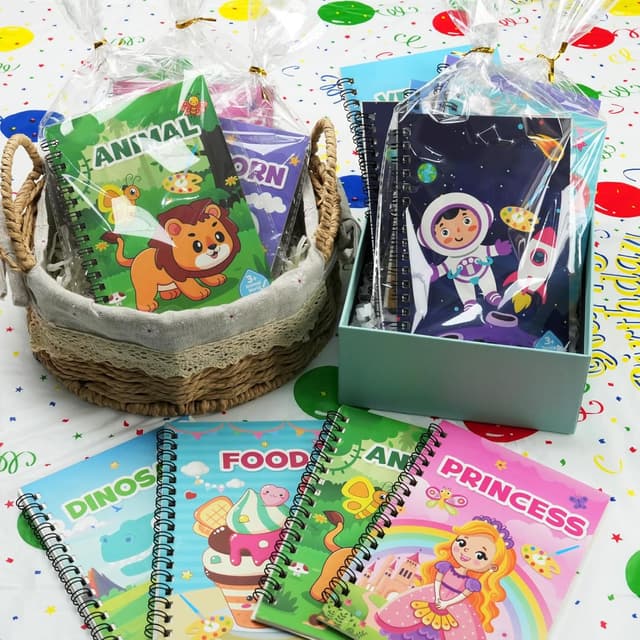 Detalle de LIKYMO Water Colouring Books (16 mini books) for kids aged 4–9 – party bag fillers and travel water painting fun