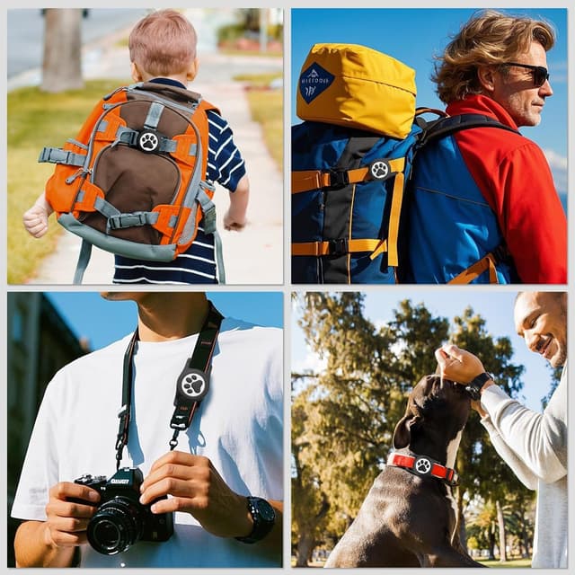 Detalle 2 de ilFindYou IP68 Waterproof AirTag Dog Collar Holder (Black & Pink) — Silicone Case Compatible with Apple AirTags