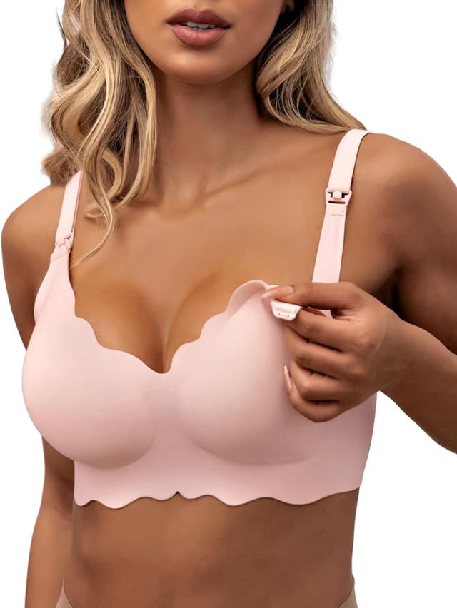 Detalle de As Fairy Still-BH Stillen, kabellos & nahtlos – Schwangerschafts-Schlaf-Bralette mit Jelly-Strip