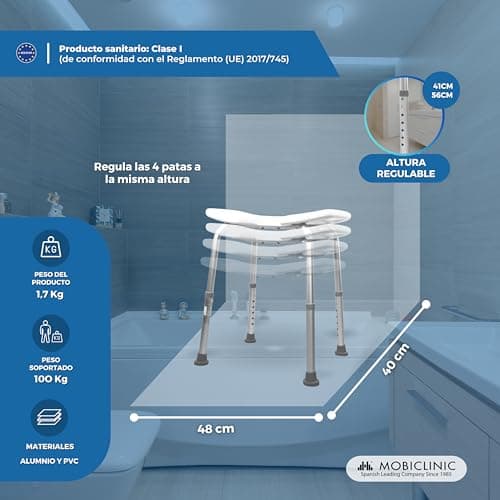 Thumbnail 1 de Mobiclinic® Taburete Baño Regulable en Altura