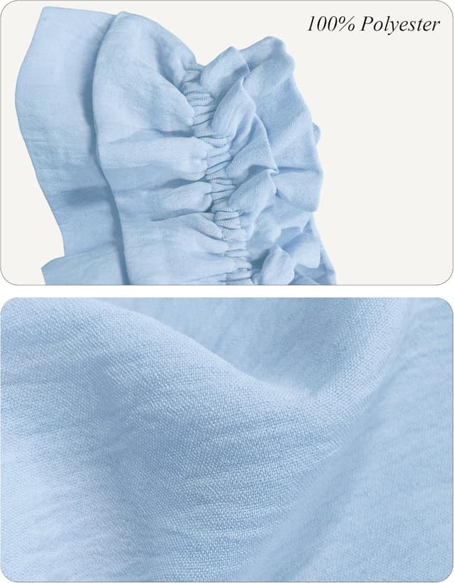 Detalle de KFUBUO Women’s 2-Piece Bridal Pajama Set with Ruffled Tank Top and Lace-Trim Mini Shorts