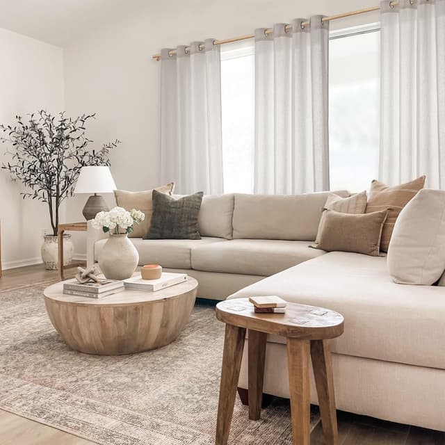 Thumbnail 6 de MRTREES Leinen Vorhang Ösen Halbtransparent