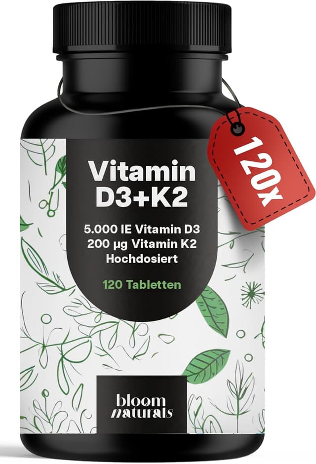 Imagen de Vitamin D3 K2 hochdosiert – 120 Tabletten en OfertitasTOP