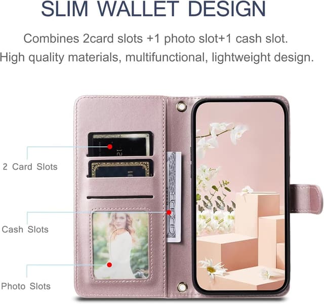 Detalle 2 de YANJIEER ESONG Handykette Schutzhülle für Motorola Moto G14 4G / G54 5G mit Leder-PU, Kartenfach und Magnetverschluss (Flip Case)