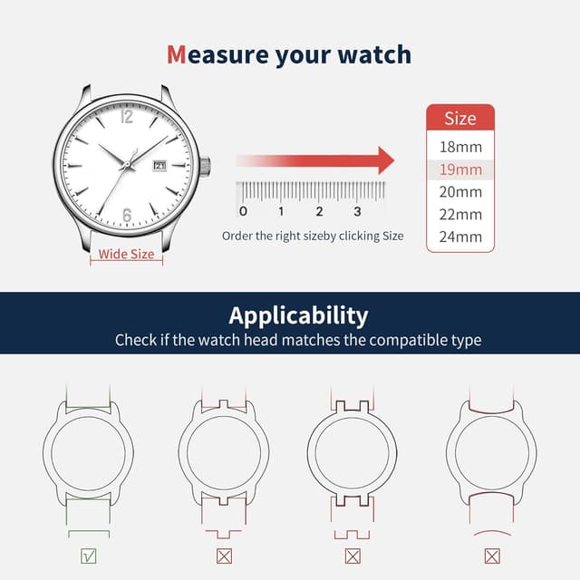 Thumbnail 4 de Fullmosa Correa de Reloj 18–22 mm cuero liberación rápida