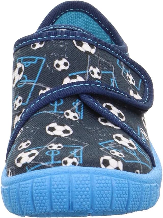 Detalle 2 de Superfit Jungen BillHausschuhe – robuste Baumwoll-Hausschuhe mit Klettverschluss