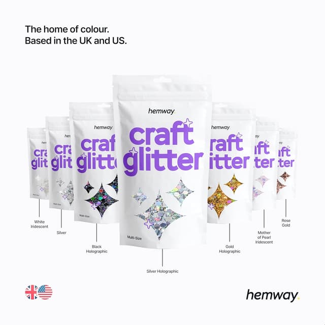 Thumbnail 6 de Hemway Craft Glitter Fluorescent Peach 100g