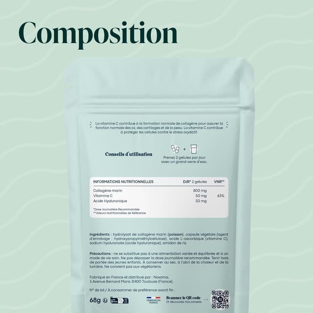 Thumbnail 6 de Novoma Collagène Marin Type 1 120 gélules