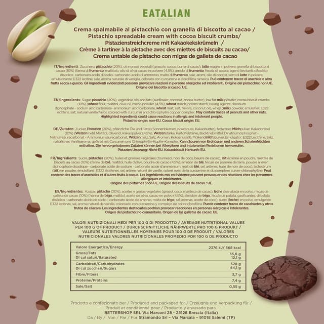 Thumbnail 4 de EATALIAN by AMZ BETTER Crema de Pistacho y Galleta 🍪 200g
