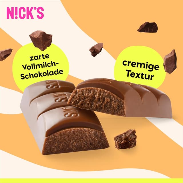Thumbnail 4 de NICKS Milch‑Schokolade Keto Riegel 15×25g 🍫