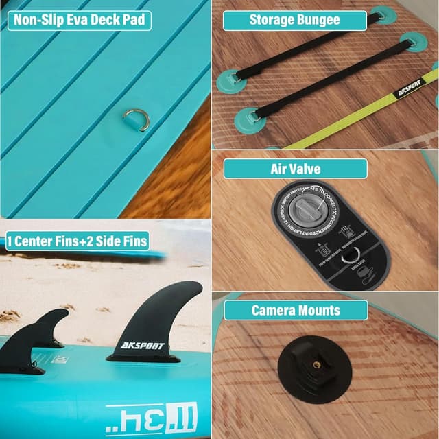 Detalle 2 de AKSPORT Aufblasbares SUP 11×34×6