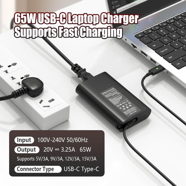 Detalle 2 de 65W USB C Laptop Charger for Dell