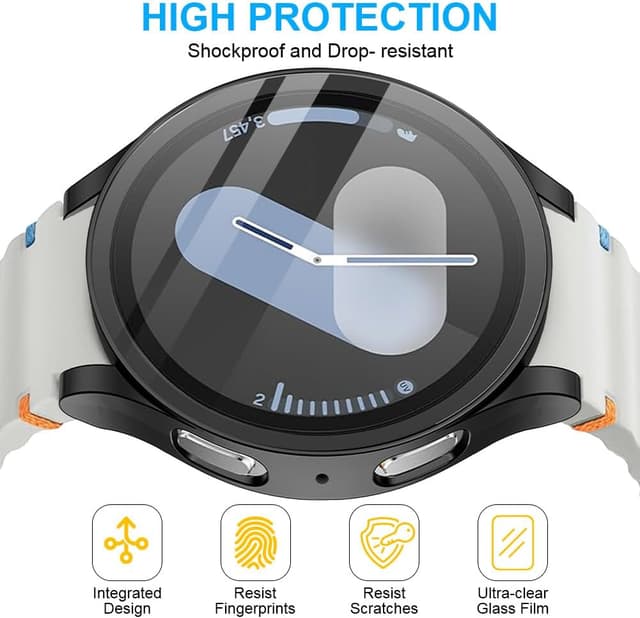 Detalle 2 de OFFCUP Case with Screen Protector for Samsung Galaxy Watch 7 40mm (2024) – 2 Pack, Black