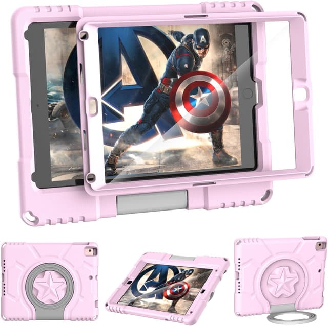 Detalle de TrendGate Lightweight Shockproof iPad 9.7 Case for Kids (6th/5th Gen 2018/2017) – Light Pink