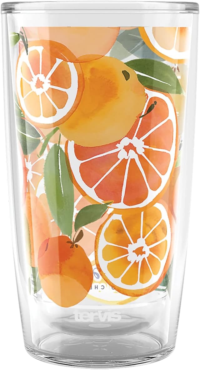 Detalle de Tervis Yao Cheng Chilled Fruit Orange Tangelo 16oz Double-Walled Insulated Tumbler