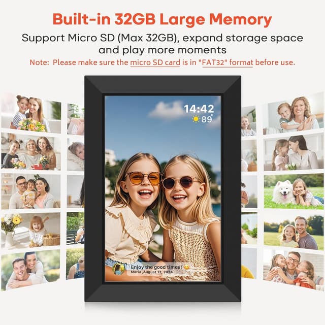 Thumbnail 2 de Frameo 10.1 Inch WiFi Digital Picture Frame 32GB