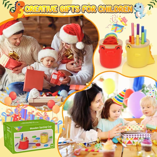 Detalle de Montessori colour sorting cups 8 pieces