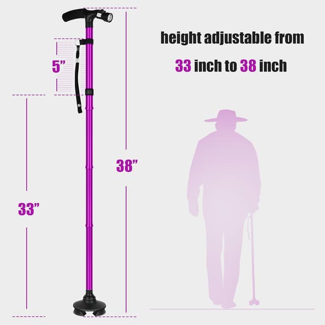 Detalle 2 de RUNZI LED folding walking cane 500 g