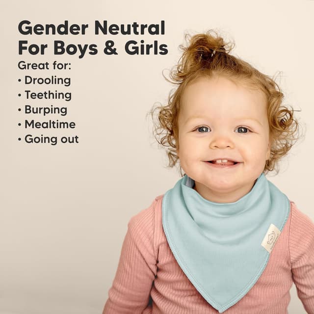 Thumbnail 5 de KeaBabies 8-Pack Organic Baby Bandana Bibs (Hunter) — Super Absorbent Cotton Triangle Bibs