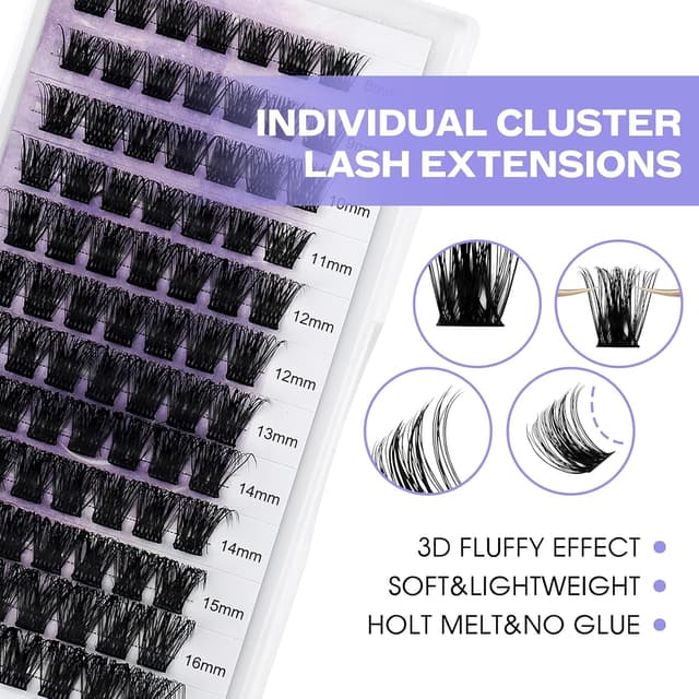 Thumbnail 3 de Kit Pestañas Postizas Individuates D Curl Cluster 8-16mm