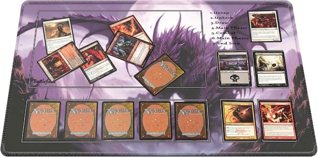 Detalle 2 de MTG tappetino da gioco 24" x 14" con bordi cuciti, antiscivolo e custodia (Style 2)