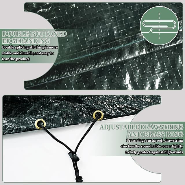 Detalle de PATIO PLUS rectangular patio furniture cover (180x120x70cm) – waterproof, windproof and anti-UV