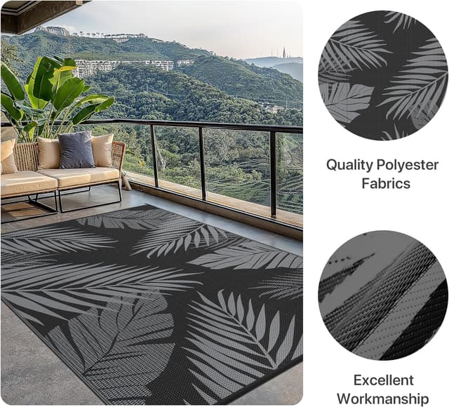 Detalle de GENIMO Alfombra Reversible para Exterior 🌿 150x240 cm