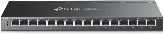 Detalle de TP-Link TL-SG116P 16-Port Gigabit PoE+ Switch (16 PoE+ Ports, 120W) with Extend, Priority & Isolation
