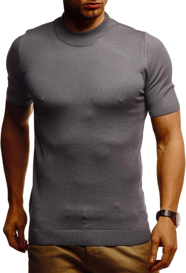 Detalle 2 de Leif Nelson LN7430 : t-shirt d’été homme à col rond, coupe ajustée, manches courtes