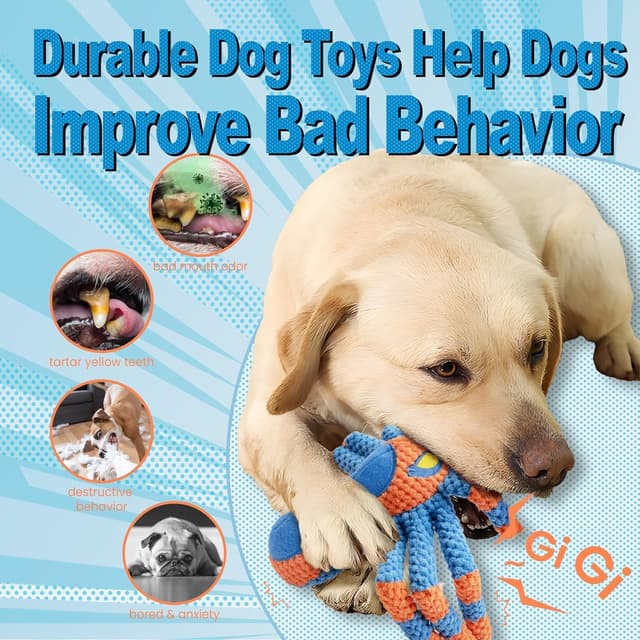 Detalle de LEGEND SANDY Hundespielzeug für aggressive Kauer – quietschend, knisternd, zum Tauziehen (ca. 36,8 cm)